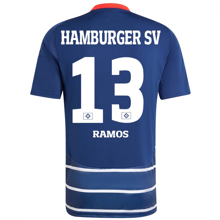 Kandiny Mujer Camiseta Guilherme Ramos #13 Azul Oscuro 2ª Equipación 2024/25 La Camisa Chile