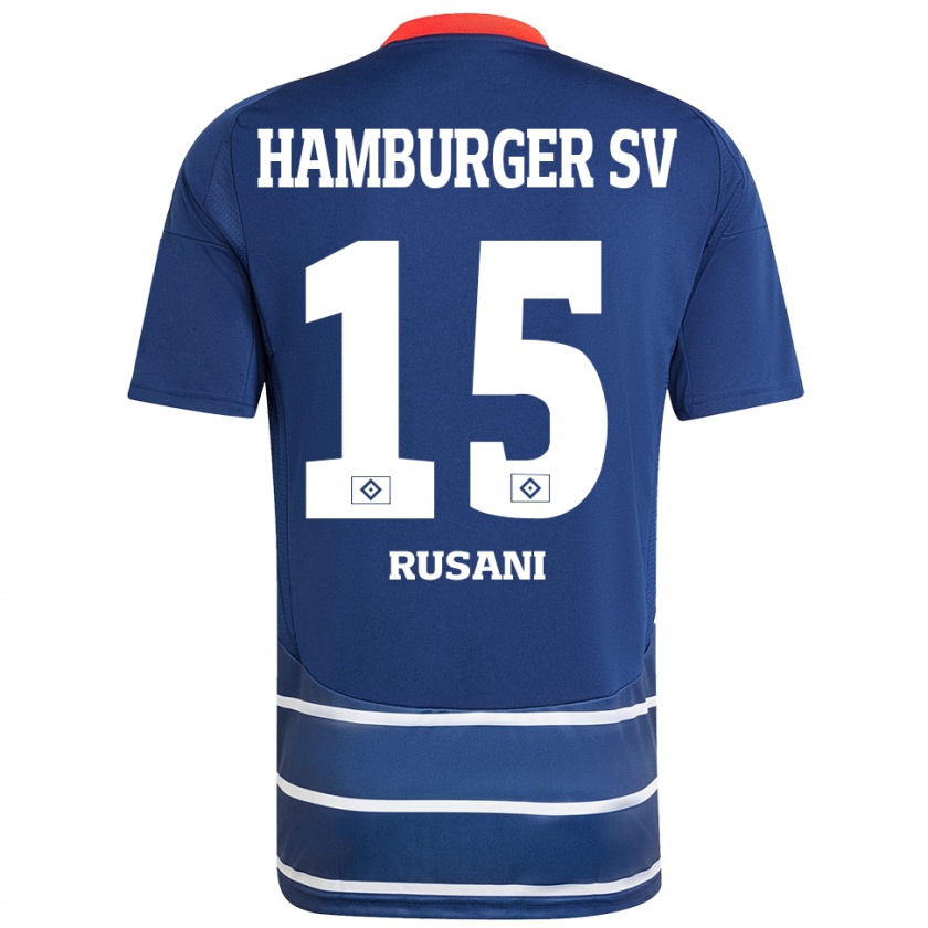 Kandiny Mujer Camiseta Yasin Rusani #15 Azul Oscuro 2ª Equipación 2024/25 La Camisa Chile