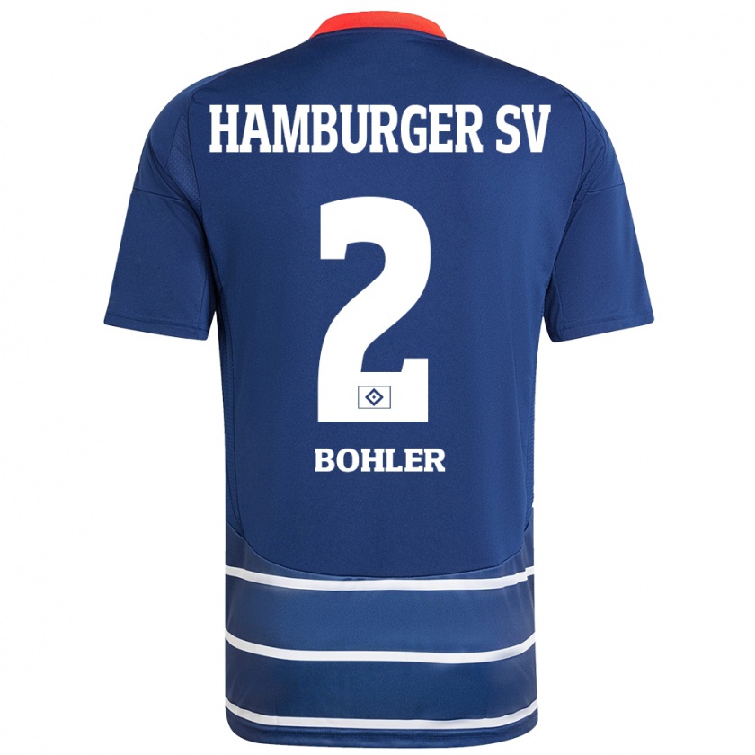 Kandiny Mujer Camiseta Annaleen Böhler #2 Azul Oscuro 2ª Equipación 2024/25 La Camisa Chile