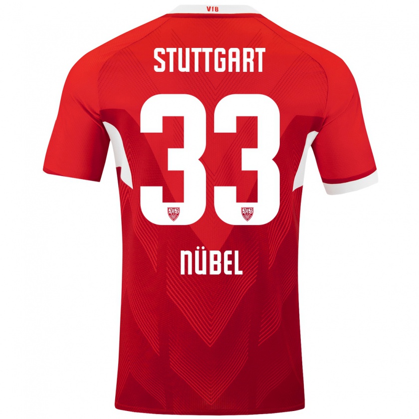 Kandiny Mujer Camiseta Alexander Nübel #33 Rojo Blanco 2ª Equipación 2024/25 La Camisa Chile