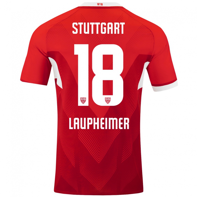 Kandiny Mujer Camiseta Lukas Laupheimer #18 Rojo Blanco 2ª Equipación 2024/25 La Camisa Chile