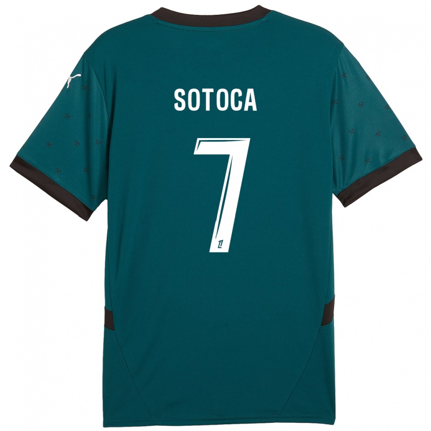 Kandiny Mujer Camiseta Florian Sotoca #7 Verde Oscuro 2ª Equipación 2024/25 La Camisa Chile