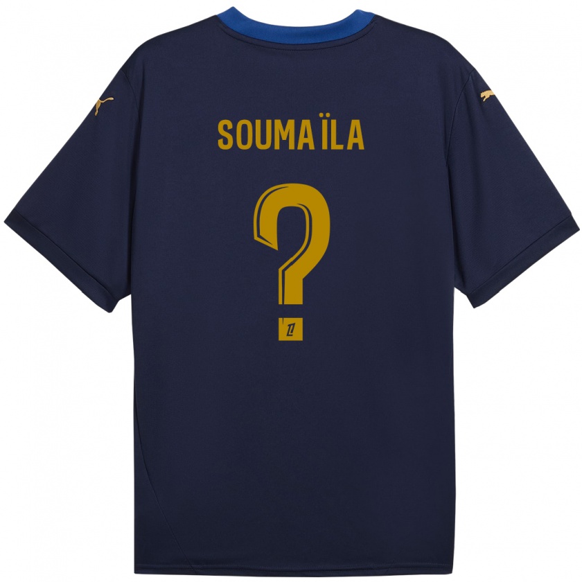 Kandiny Mujer Camiseta Soumaïla Sylla #0 Azul Marino Dorado 2ª Equipación 2024/25 La Camisa Chile