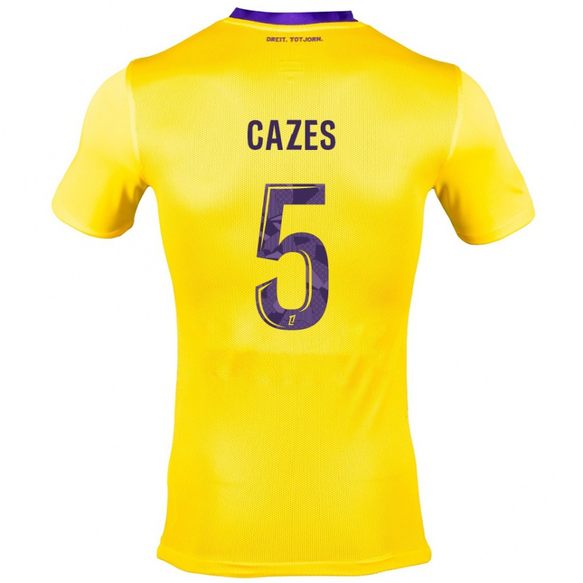 Kandiny Mujer Camiseta Manon Cazes #5 Amarillo Morado 2ª Equipación 2024/25 La Camisa Chile