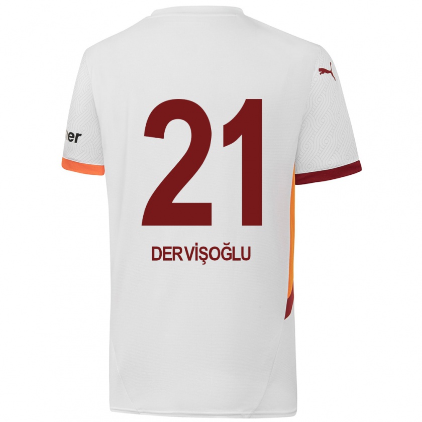 Kandiny Mujer Camiseta Halil Dervişoğlu #21 Blanco Amarillo Rojo 2ª Equipación 2024/25 La Camisa Chile