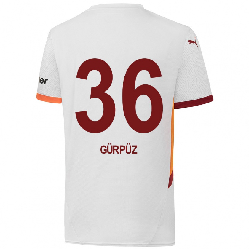 Kandiny Mujer Camiseta Gökdeniz Gürpüz #36 Blanco Amarillo Rojo 2ª Equipación 2024/25 La Camisa Chile