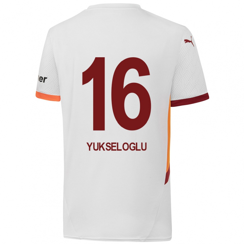 Kandiny Mujer Camiseta Ayaz Yükseloğlu #16 Blanco Amarillo Rojo 2ª Equipación 2024/25 La Camisa Chile