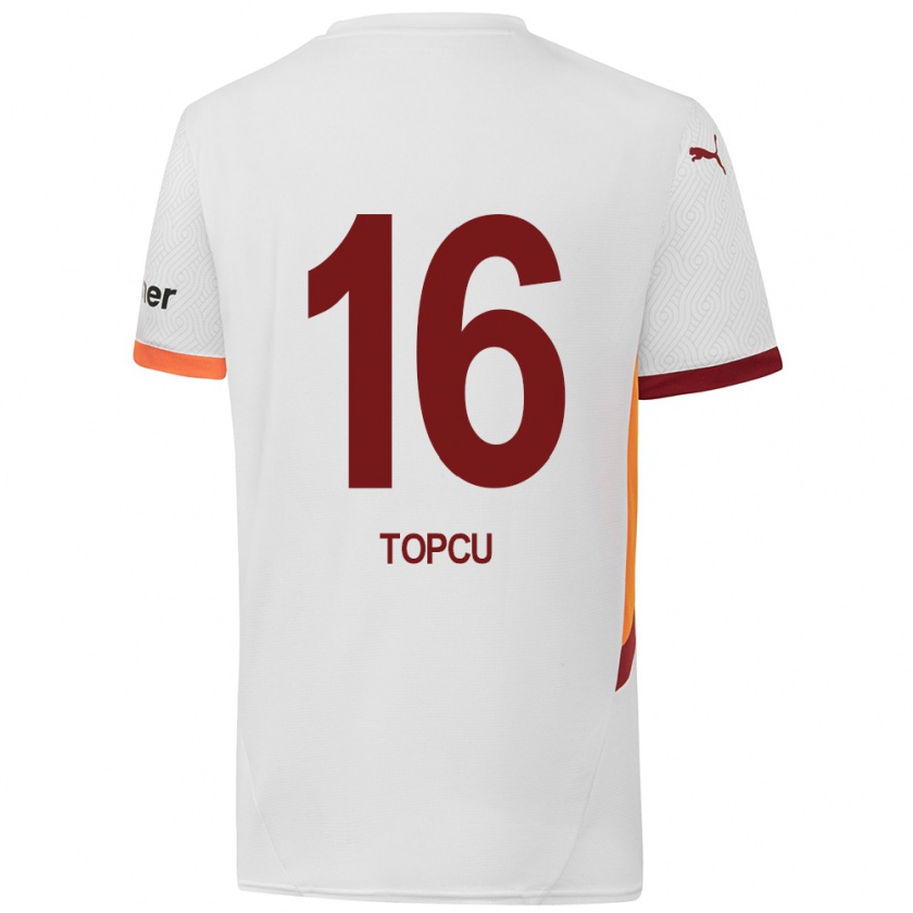 Kandiny Mujer Camiseta Ebru Topçu #16 Blanco Amarillo Rojo 2ª Equipación 2024/25 La Camisa Chile