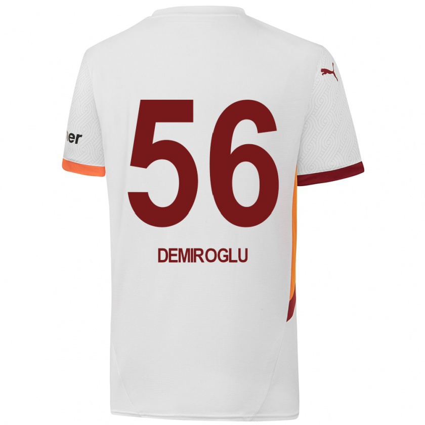 Kandiny Mujer Camiseta Baran Demiroğlu #56 Blanco Amarillo Rojo 2ª Equipación 2024/25 La Camisa Chile