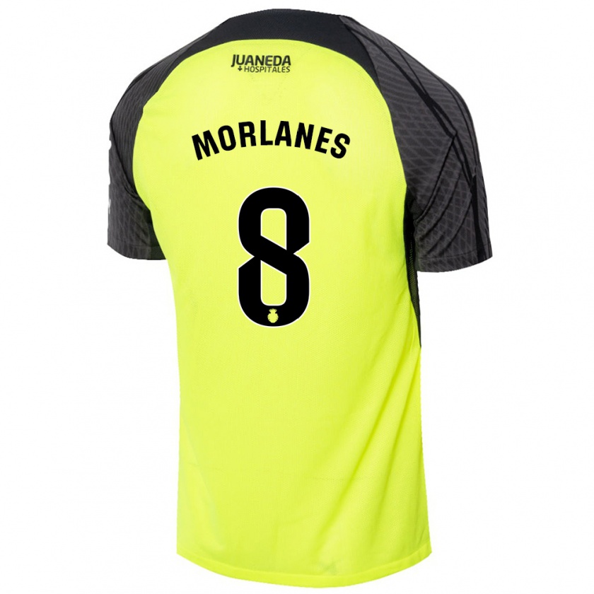 Kandiny Mujer Camiseta Manu Morlanes #8 Verde Fluorescente Negro 2ª Equipación 2024/25 La Camisa Chile