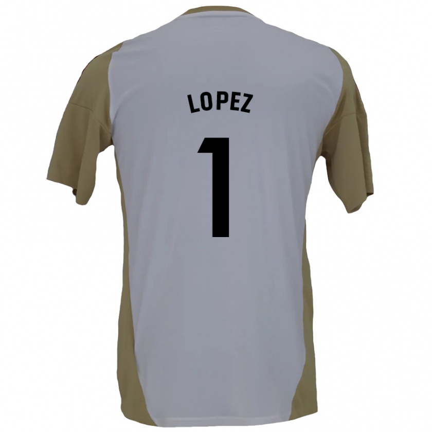 Kandiny Mujer Camiseta Luis López #1 Marrón Blanco 2ª Equipación 2024/25 La Camisa Chile