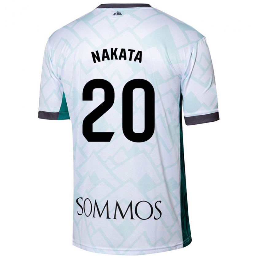 Kandiny Mujer Camiseta Yuki Nakata #20 Blanco Verde 2ª Equipación 2024/25 La Camisa Chile