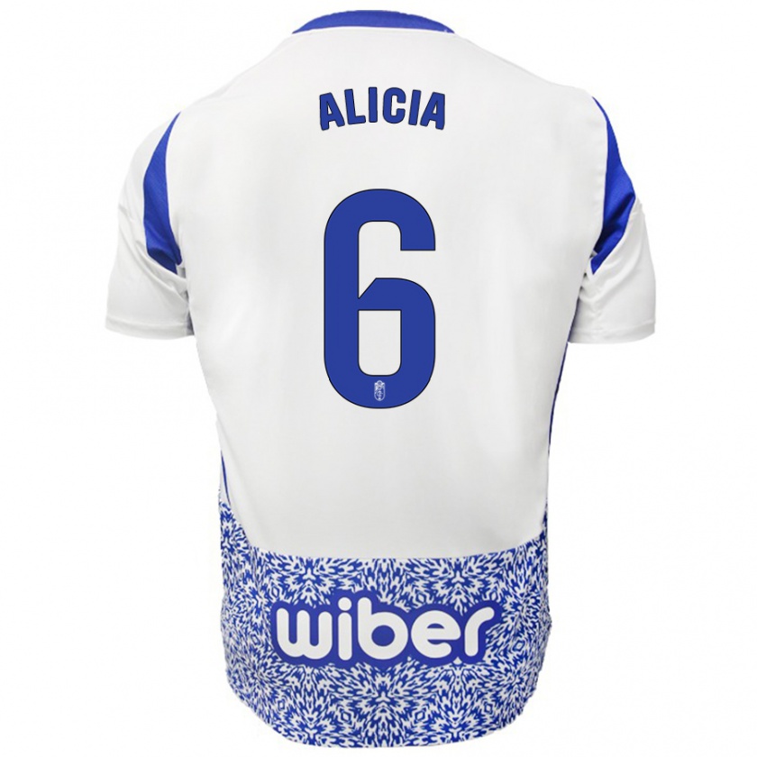 Kandiny Mujer Camiseta Alicia #6 Blanco Azul 2ª Equipación 2024/25 La Camisa Chile