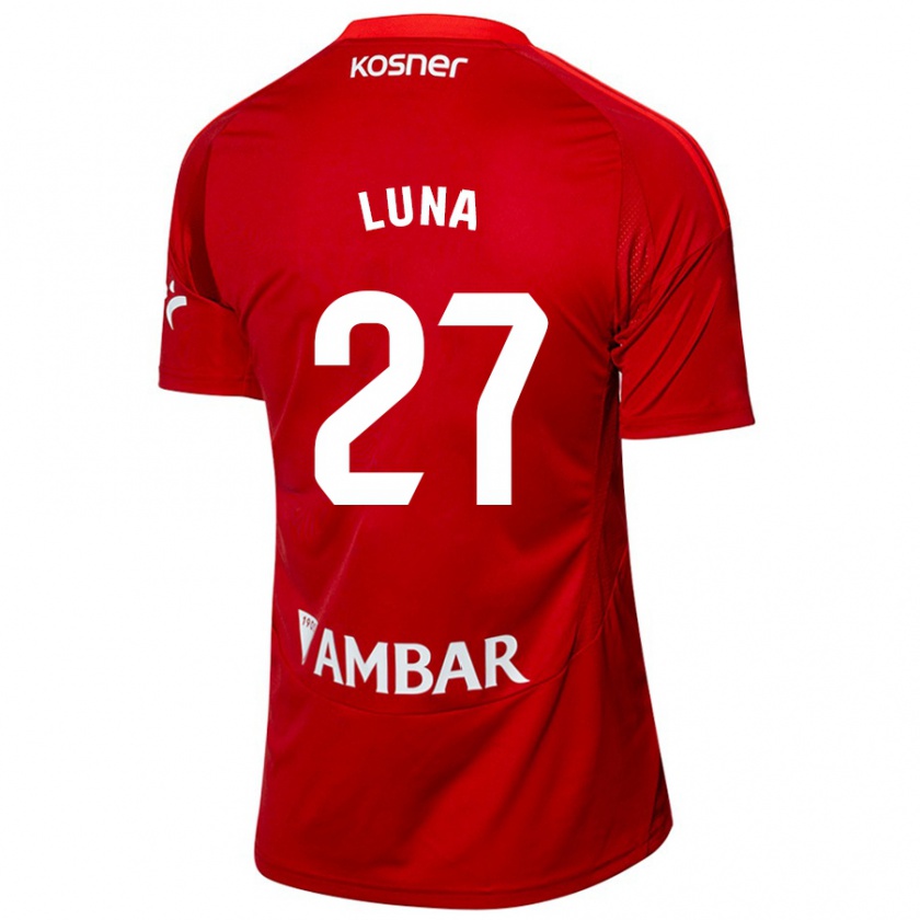 Kandiny Mujer Camiseta Marcos Luna #27 Blanco Azul 2ª Equipación 2024/25 La Camisa Chile