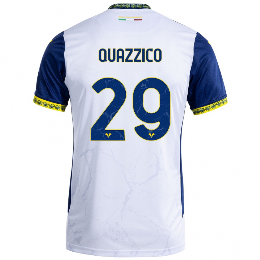 Kandiny Mujer Camiseta Francesca Quazzico #29 Blanco Azul 2ª Equipación 2024/25 La Camisa Chile