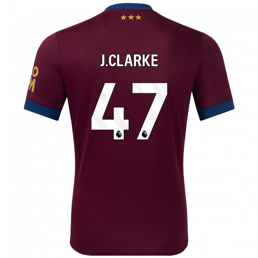 Kandiny Mujer Camiseta Jack Clarke #47 Marrón 2ª Equipación 2024/25 La Camisa Chile