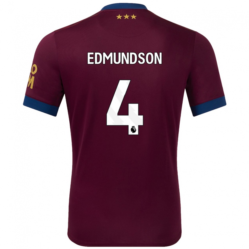 Kandiny Mujer Camiseta George Edmundson #4 Marrón 2ª Equipación 2024/25 La Camisa Chile