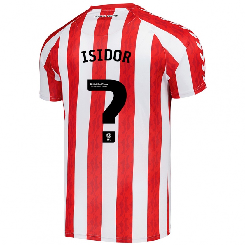 Kandiny Niño Camiseta Wilson Isidor #0 Rojo Blanco 1ª Equipación 2024/25 La Camisa Chile