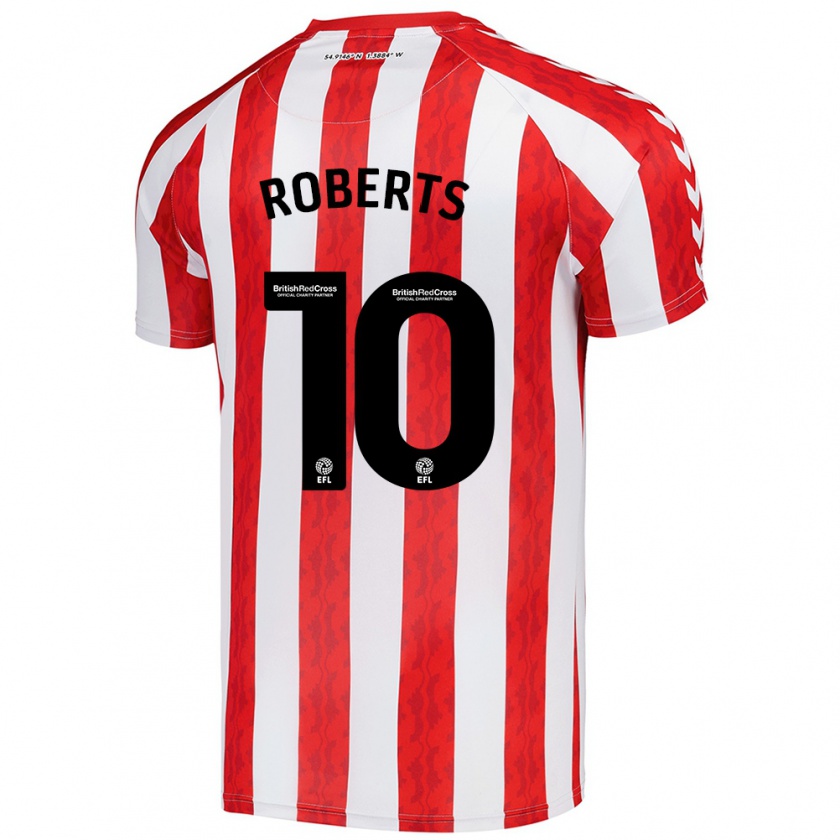 Kandiny Niño Camiseta Patrick Roberts #10 Rojo Blanco 1ª Equipación 2024/25 La Camisa Chile