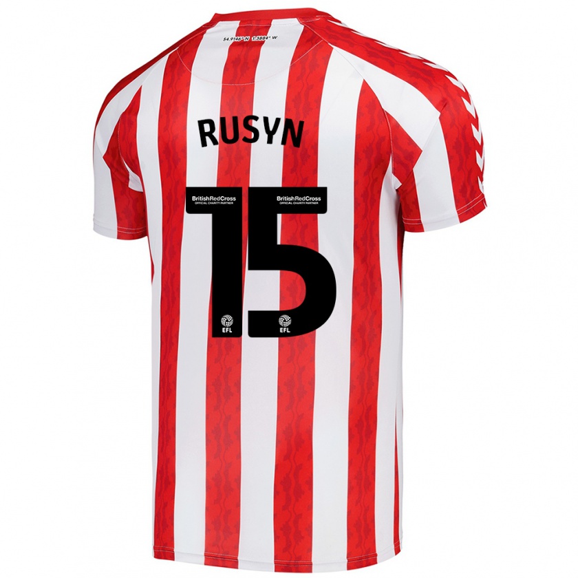 Kandiny Niño Camiseta Nazariy Rusyn #15 Rojo Blanco 1ª Equipación 2024/25 La Camisa Chile