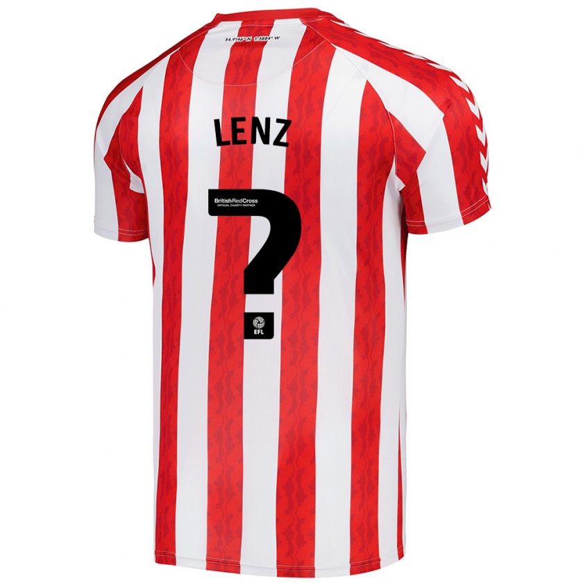 Kandiny Niño Camiseta Elias Lenz #0 Rojo Blanco 1ª Equipación 2024/25 La Camisa Chile