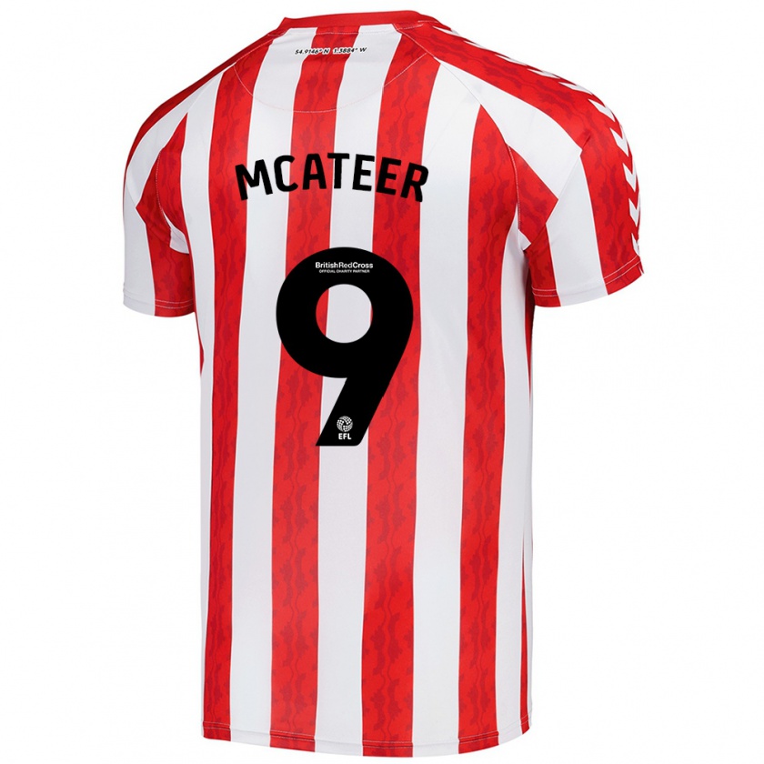 Kandiny Niño Camiseta Mary Mcateer #9 Rojo Blanco 1ª Equipación 2024/25 La Camisa Chile