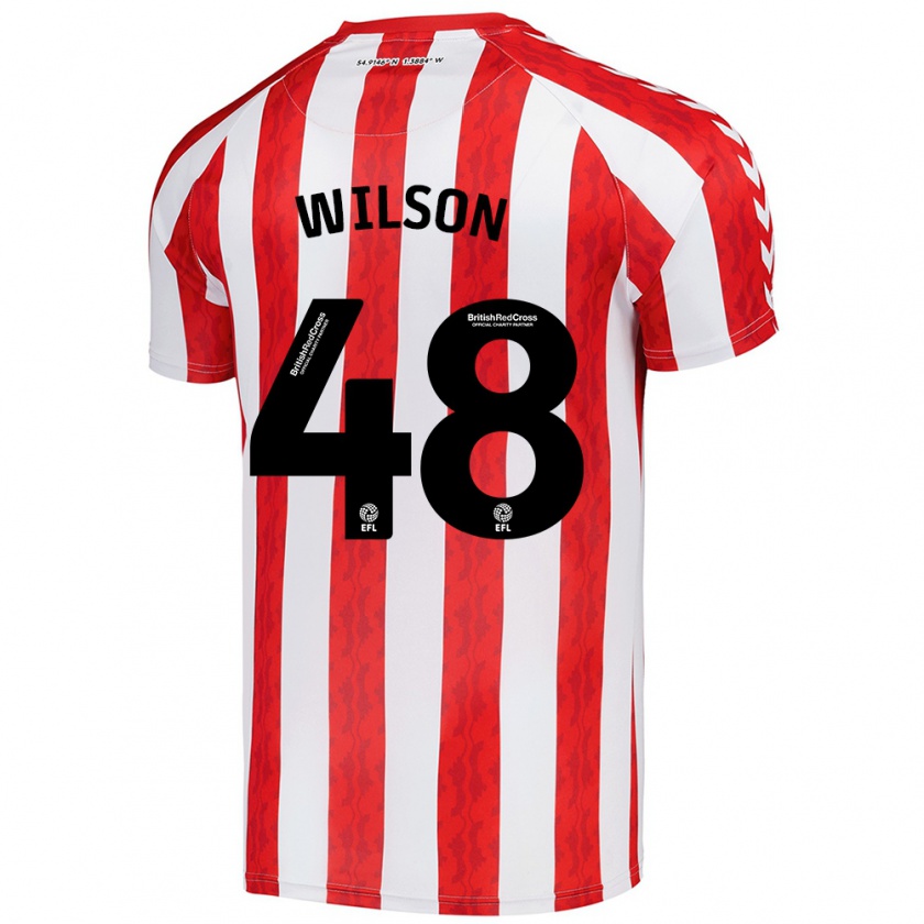 Kandiny Niño Camiseta Callum Wilson #48 Rojo Blanco 1ª Equipación 2024/25 La Camisa Chile