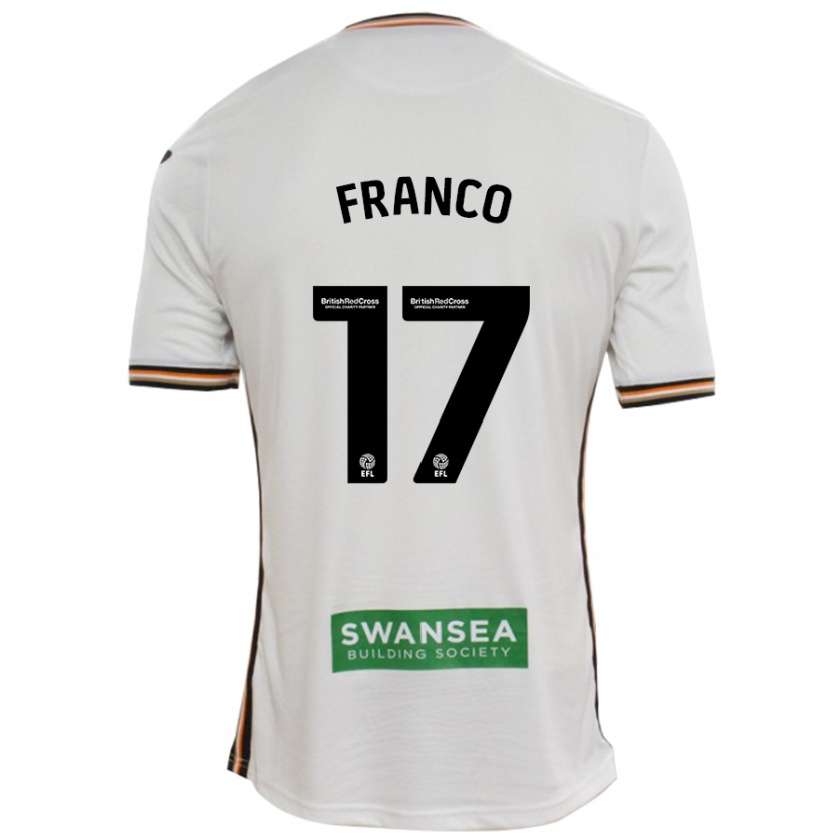 Kandiny Niño Camiseta Gonçalo Franco #17 Blanco 1ª Equipación 2024/25 La Camisa Chile