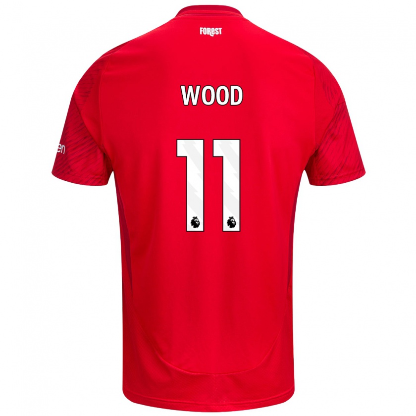 Kandiny Niño Camiseta Chris Wood #11 Rojo Blanco 1ª Equipación 2024/25 La Camisa Chile