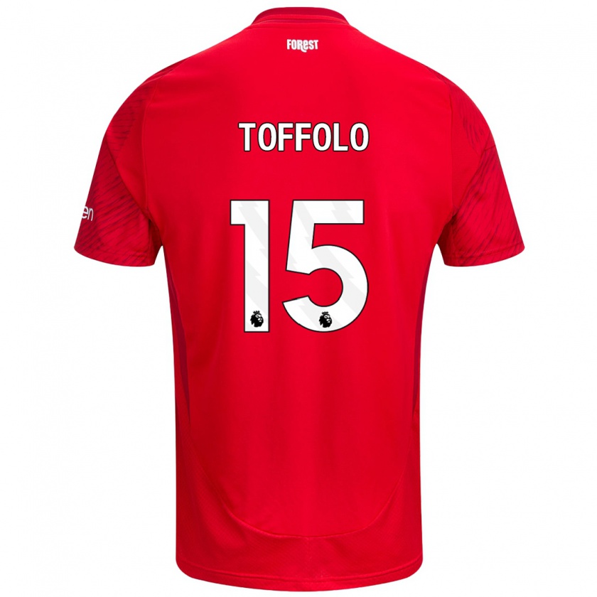 Kandiny Niño Camiseta Harry Toffolo #15 Rojo Blanco 1ª Equipación 2024/25 La Camisa Chile