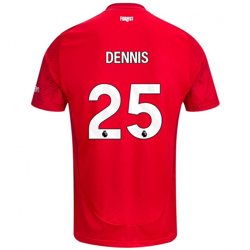 Kandiny Niño Camiseta Emmanuel Dennis #25 Rojo Blanco 1ª Equipación 2024/25 La Camisa Chile