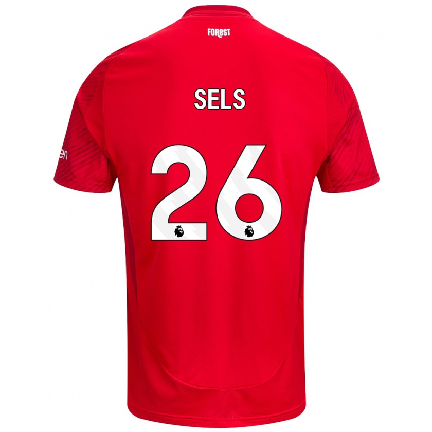 Kandiny Niño Camiseta Matz Sels #26 Rojo Blanco 1ª Equipación 2024/25 La Camisa Chile