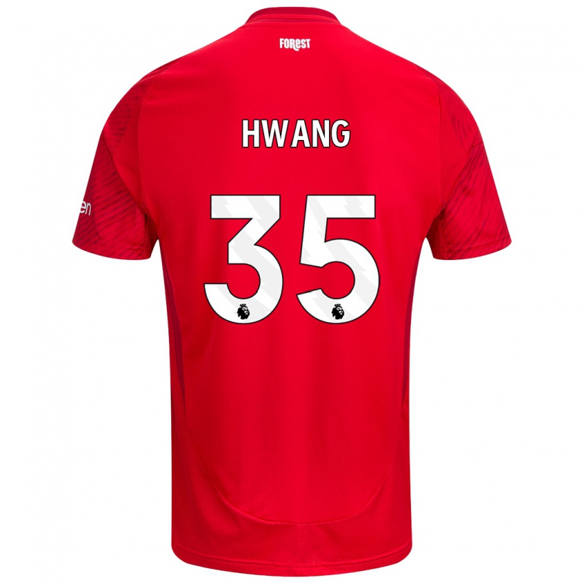 Kandiny Niño Camiseta Ui-Jo Hwang #35 Rojo Blanco 1ª Equipación 2024/25 La Camisa Chile