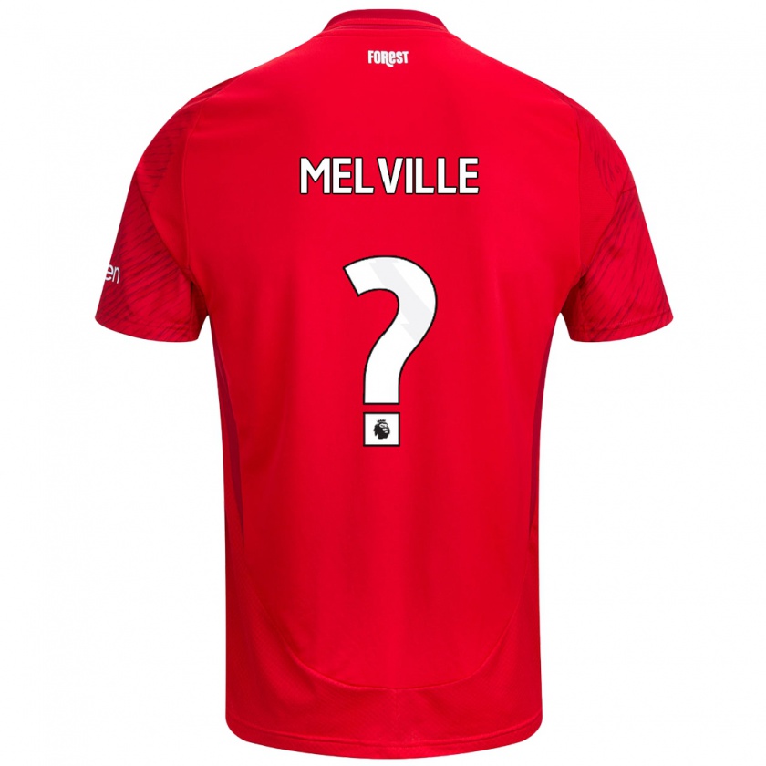 Kandiny Niño Camiseta Logan Melville #0 Rojo Blanco 1ª Equipación 2024/25 La Camisa Chile