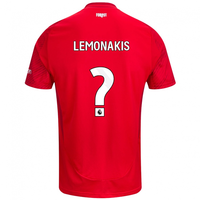 Kandiny Niño Camiseta Georgios Lemonakis #0 Rojo Blanco 1ª Equipación 2024/25 La Camisa Chile