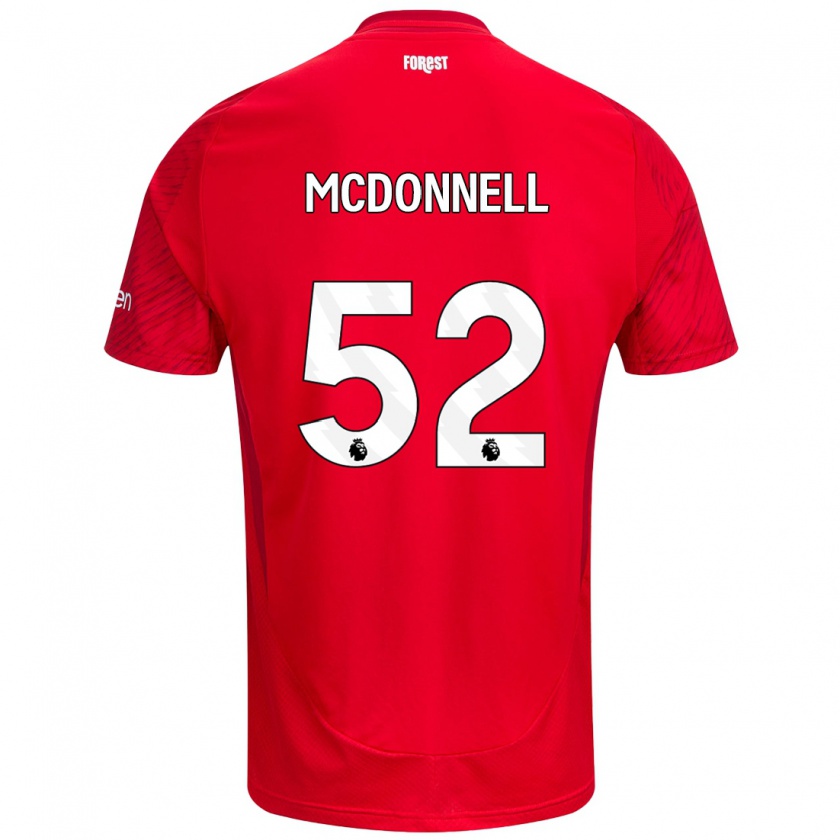 Kandiny Niño Camiseta Jamie Mcdonnell #52 Rojo Blanco 1ª Equipación 2024/25 La Camisa Chile