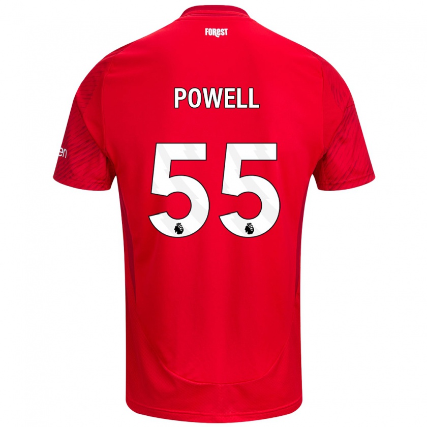 Kandiny Niño Camiseta Josh Powell #55 Rojo Blanco 1ª Equipación 2024/25 La Camisa Chile