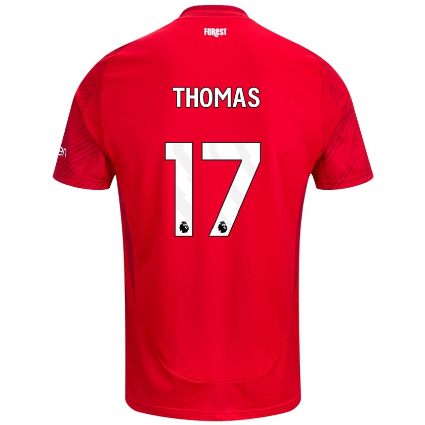 Kandiny Niño Camiseta Freya Thomas #17 Rojo Blanco 1ª Equipación 2024/25 La Camisa Chile