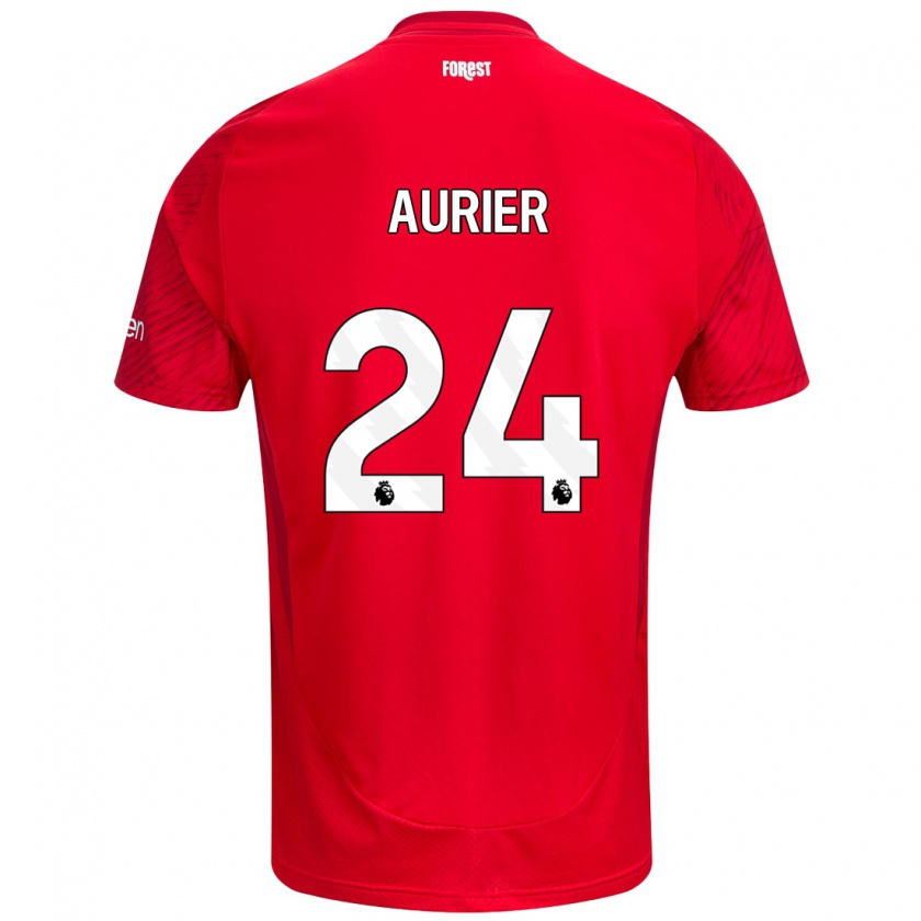 Kandiny Niño Camiseta Serge Aurier #24 Rojo Blanco 1ª Equipación 2024/25 La Camisa Chile