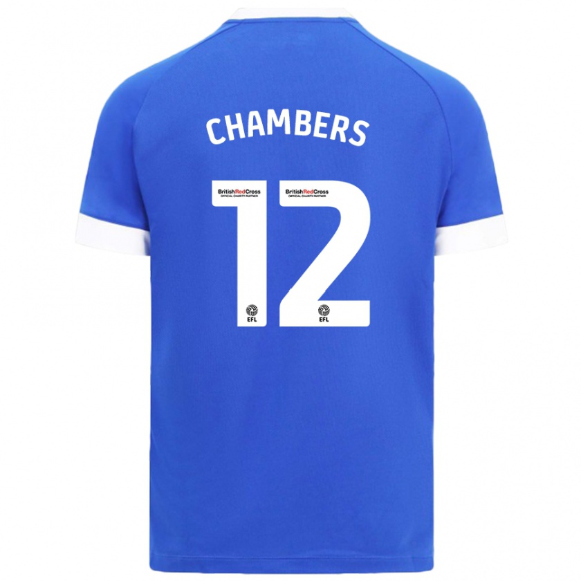 Kandiny Niño Camiseta Calum Chambers #12 Azul Cielo 1ª Equipación 2024/25 La Camisa Chile