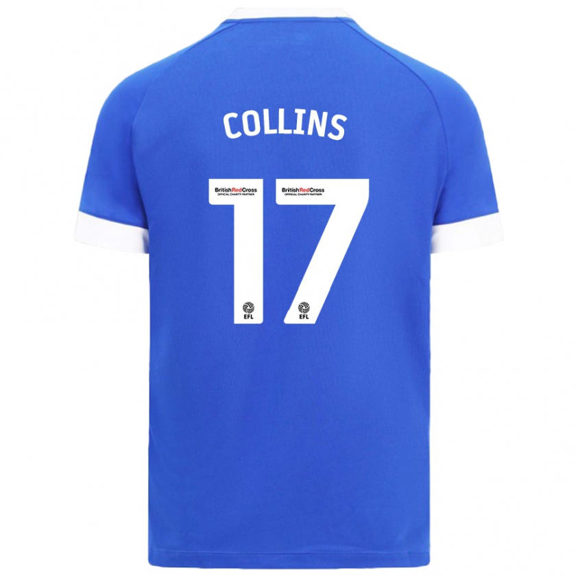 Kandiny Niño Camiseta Jamilu Collins #17 Azul Cielo 1ª Equipación 2024/25 La Camisa Chile