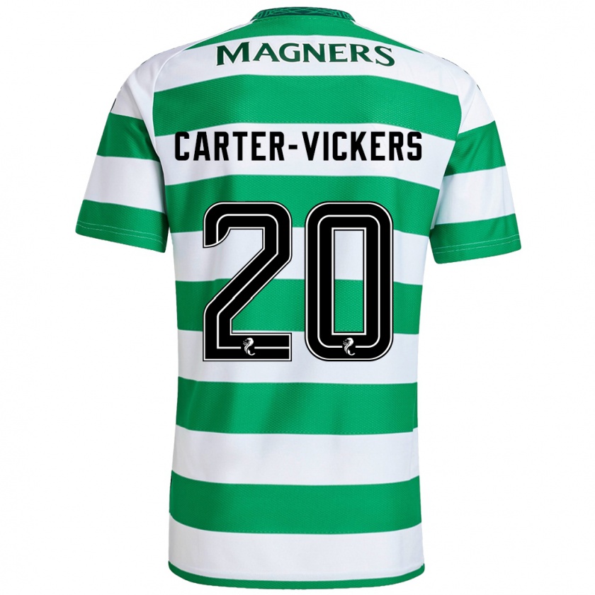 Kandiny Niño Camiseta Cameron Carter-Vickers #20 Verde Blanco 1ª Equipación 2024/25 La Camisa Chile