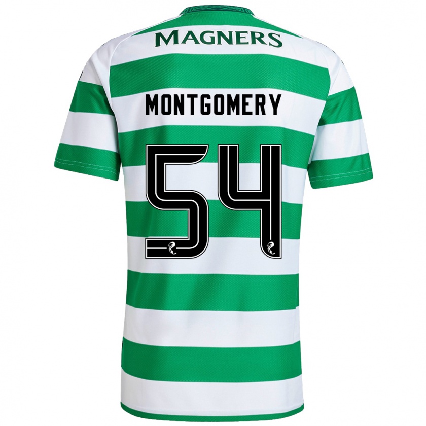 Kandiny Niño Camiseta Adam Montgomery #54 Verde Blanco 1ª Equipación 2024/25 La Camisa Chile