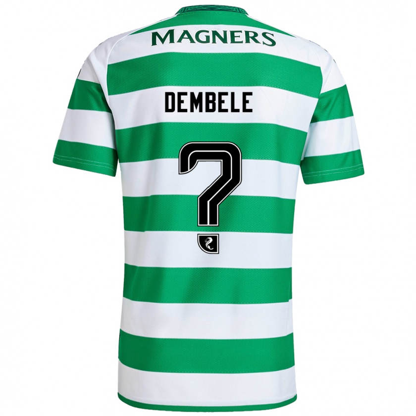 Kandiny Niño Camiseta Hassan Dembele #0 Verde Blanco 1ª Equipación 2024/25 La Camisa Chile