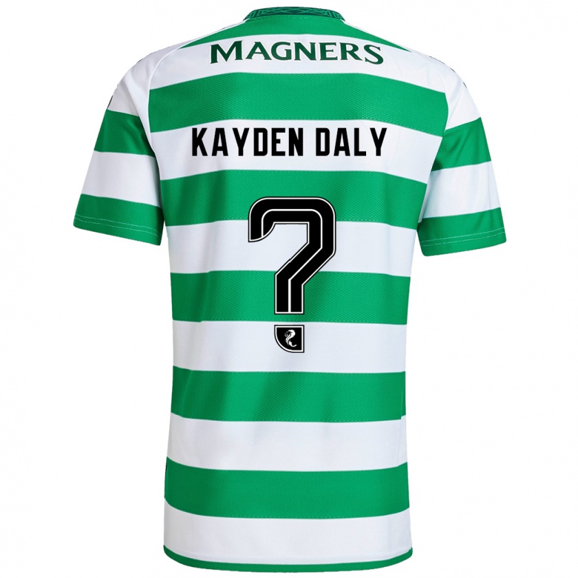 Kandiny Niño Camiseta Kayden Daly #0 Verde Blanco 1ª Equipación 2024/25 La Camisa Chile