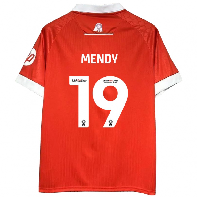 Kandiny Niño Camiseta Jacob Mendy #19 Rojo Blanco 1ª Equipación 2024/25 La Camisa Chile