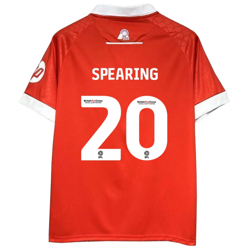 Kandiny Niño Camiseta Natasha Spearing #20 Rojo Blanco 1ª Equipación 2024/25 La Camisa Chile