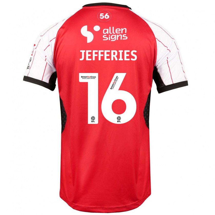 Kandiny Niño Camiseta Dom Jefferies #16 Blanco 1ª Equipación 2024/25 La Camisa Chile