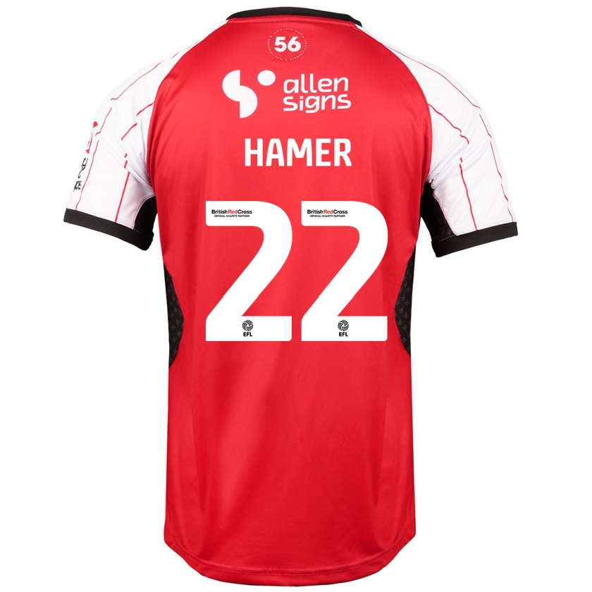 Kandiny Niño Camiseta Tom Hamer #22 Blanco 1ª Equipación 2024/25 La Camisa Chile