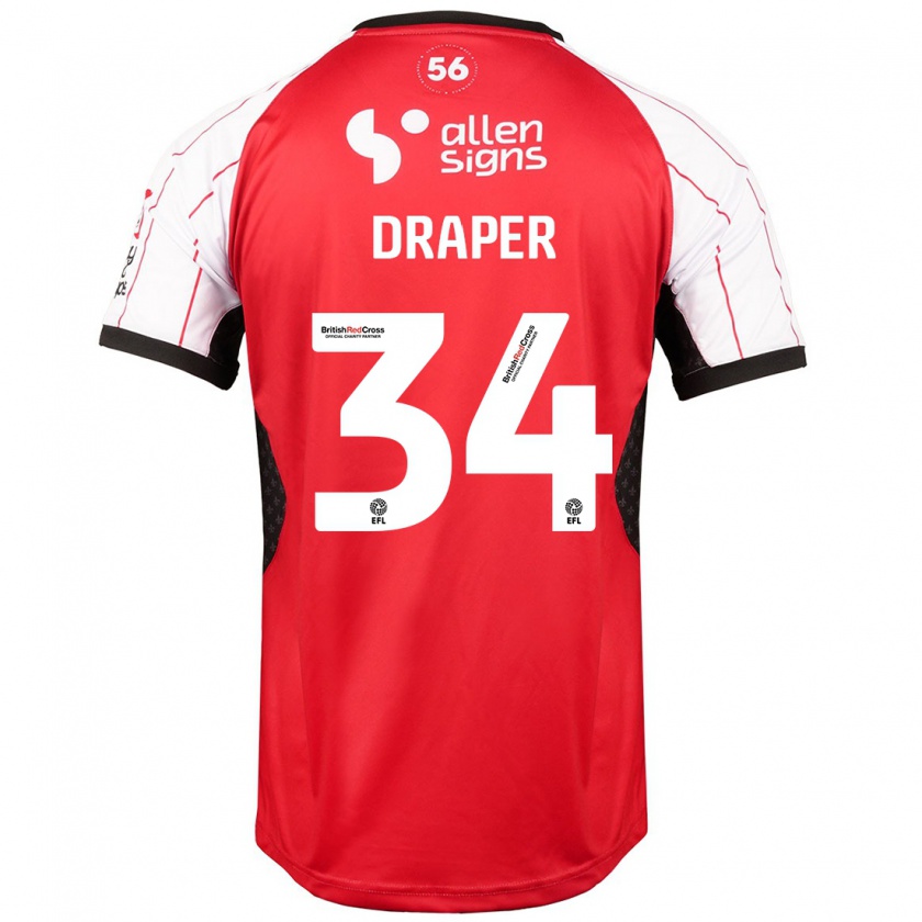 Kandiny Niño Camiseta Freddie Draper #34 Blanco 1ª Equipación 2024/25 La Camisa Chile